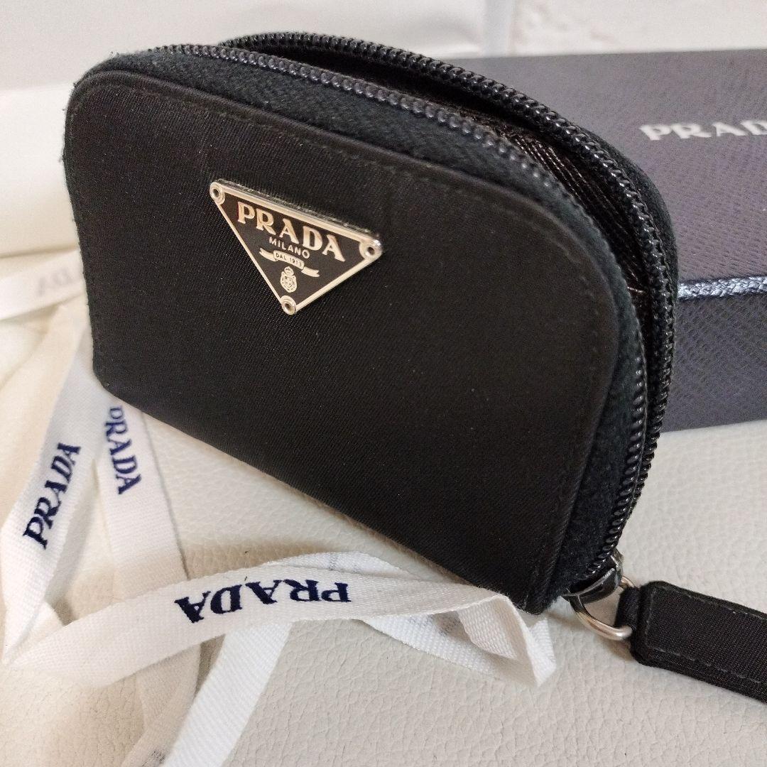 プラダ】Prada レザー 三角ロゴ キーチャーム コインケース カードケース 財布 1TL344 ピンク 【中古】【正規