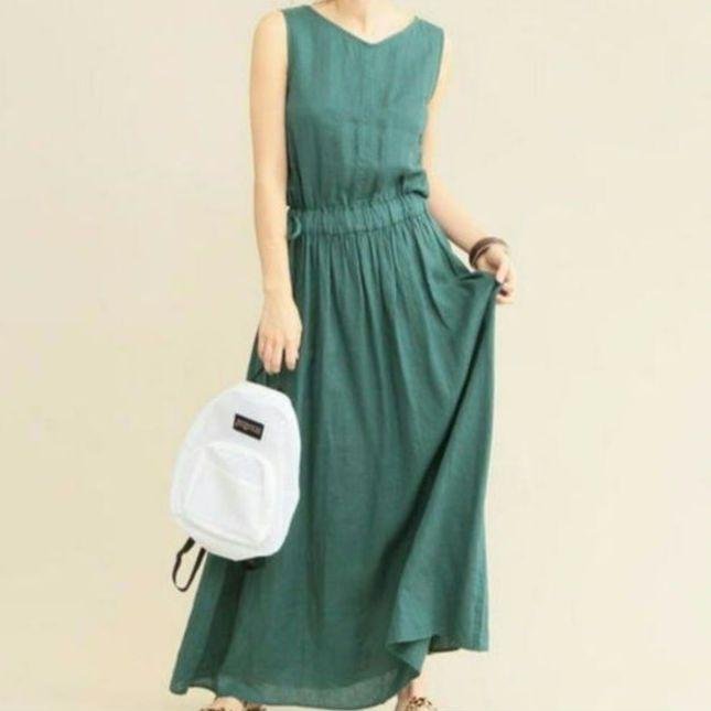美品✨BEAUTY&YOUTH　ウォッシャブルフレンチリネンマキシワンピース