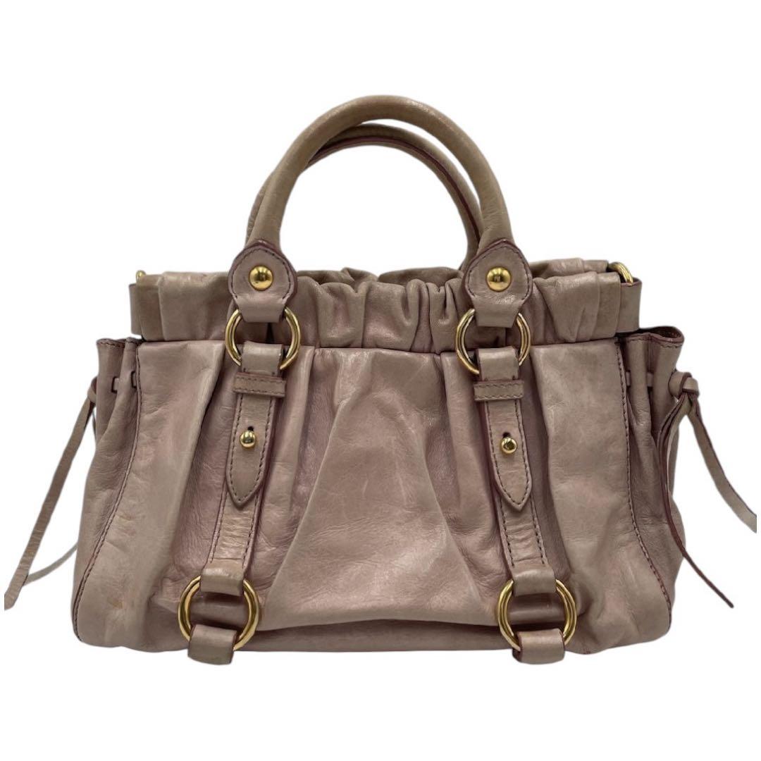 miumiu/ミュウミュウ】ショルダーバッグ 2way レザー ライトピンク