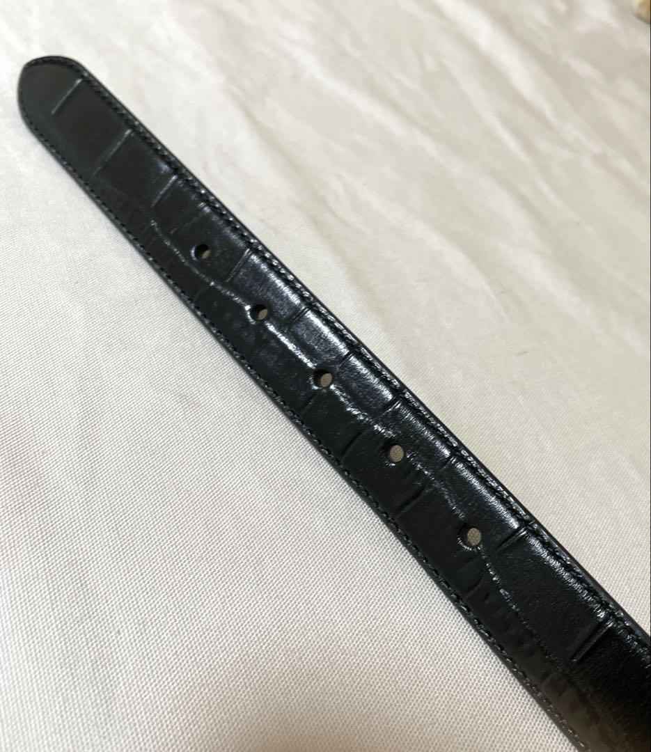 【新品】COACHベルト　ブラック型押し　レディース