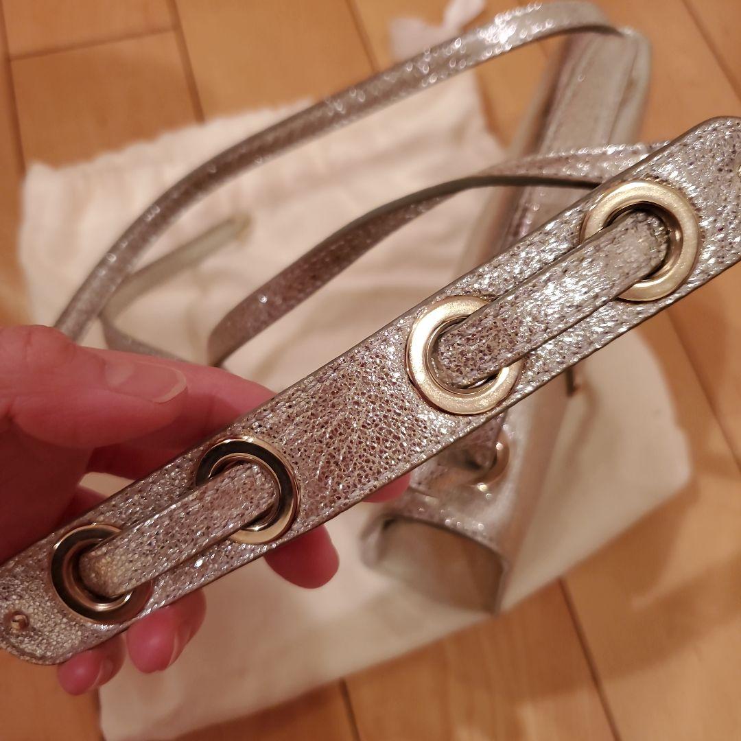 JIMMY CHOO シルバー×ゴールドショルダーバッグ キラキラ グリッター