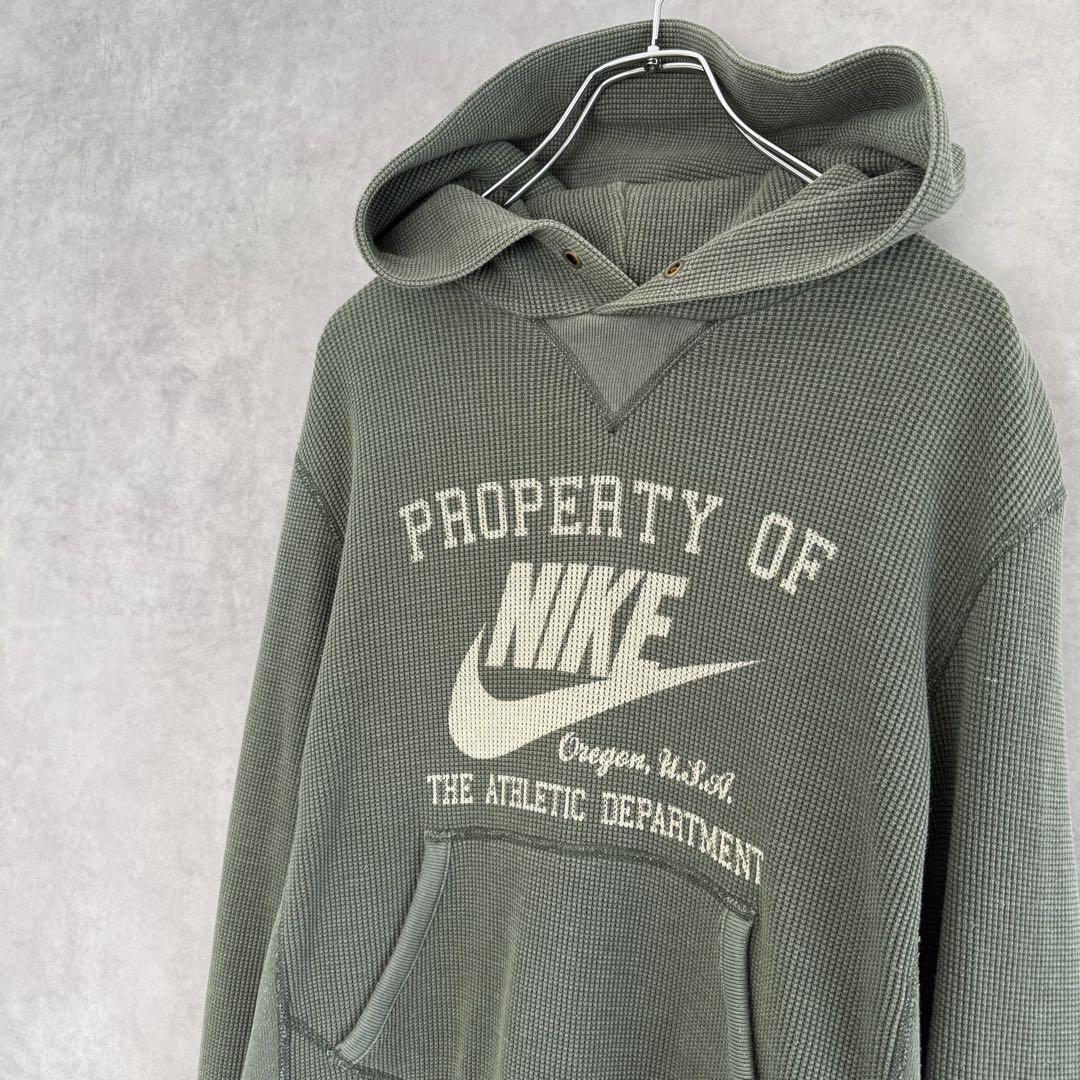 00s OLD NIKE オールドナイキ サーマルパーカー S オリーブ