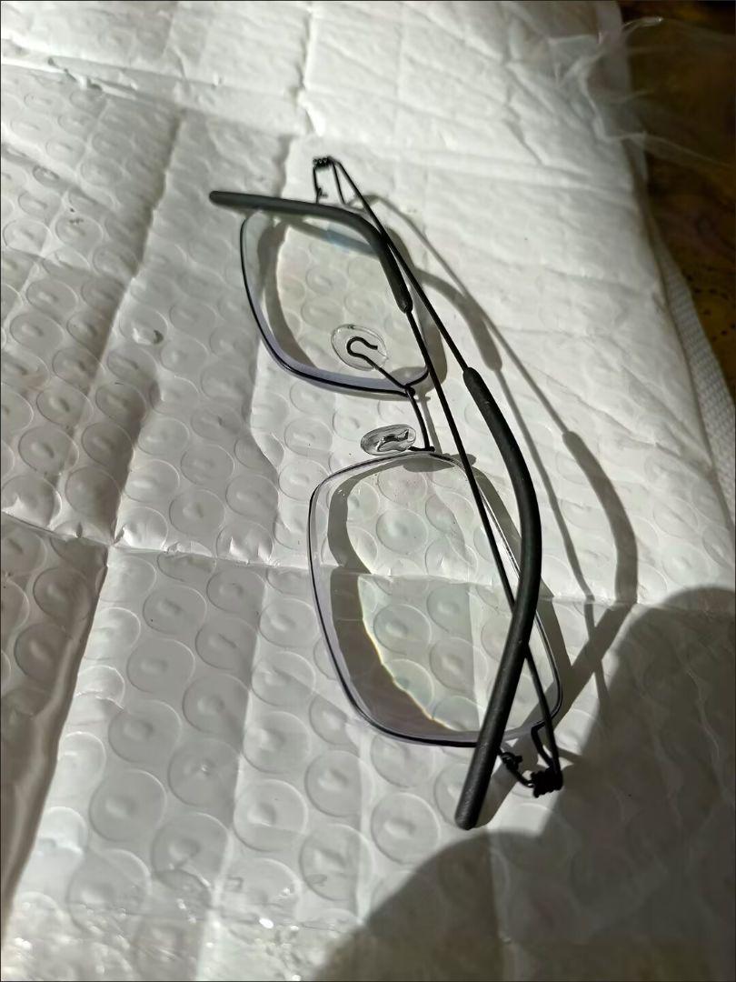 メタルフレーム 長方形老眼鏡 クリアレンズ