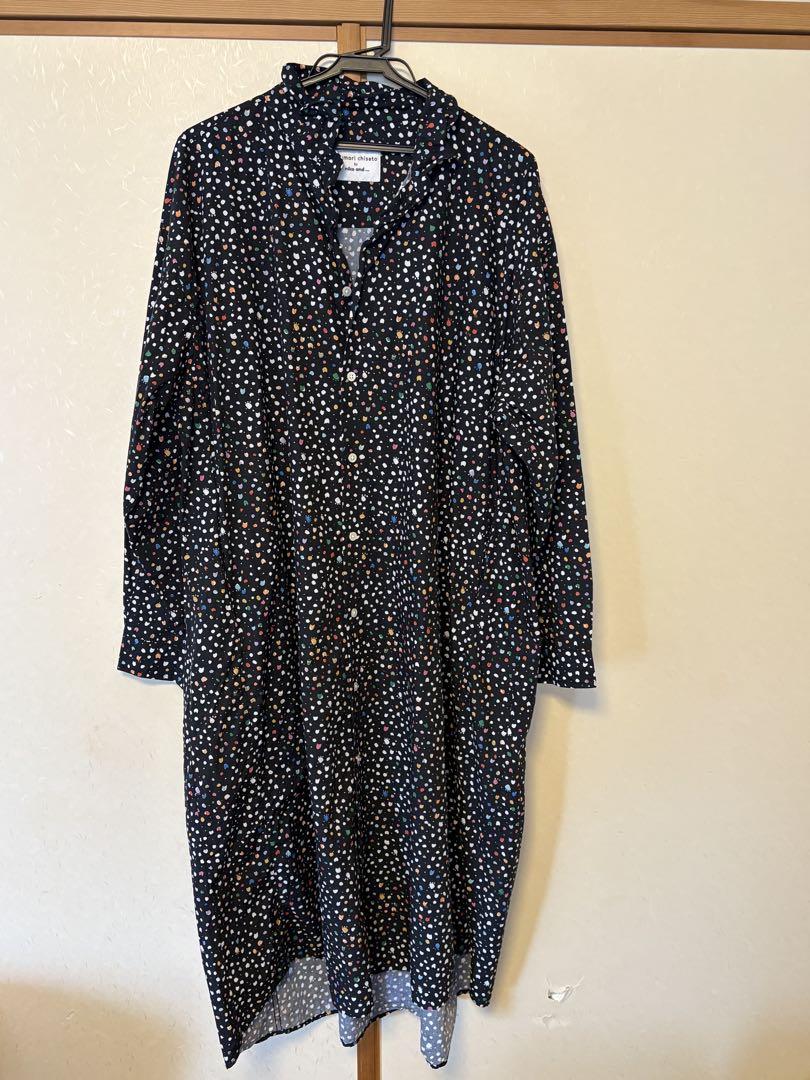 tsumori chisato 長袖シャツワンピース　 ネコドット