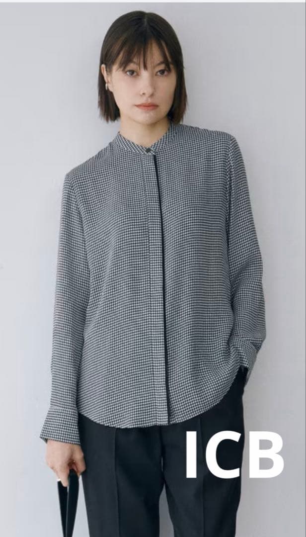 BackSatinAmunzen バンド ブラウスM iCB