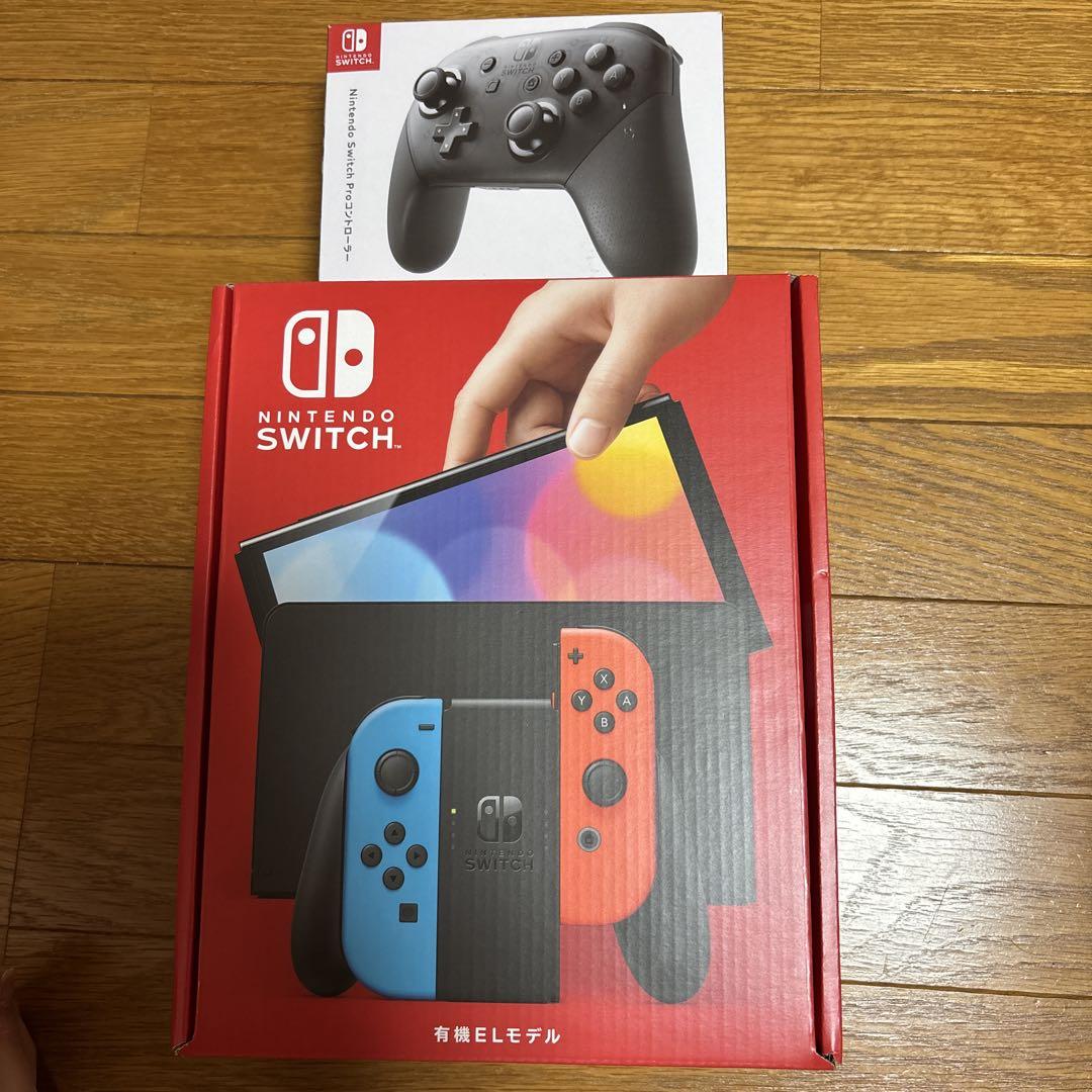 Switch本体有機EL Joy-Conネオン＋純正Proコントローラー - メルカリ
