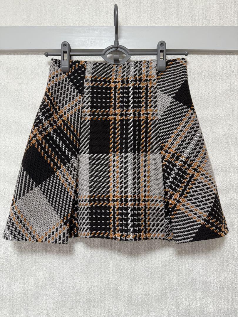 snidel スナイデル ロービングチェックミニスカート GRY 1