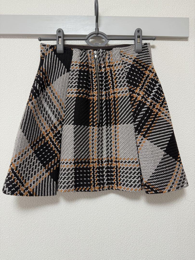 snidel スナイデル ロービングチェックミニスカート GRY 1