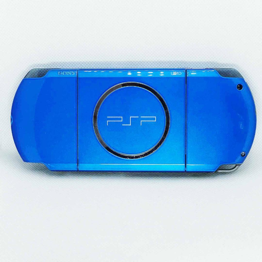 【すぐ遊べる・美品】SONY PSP-3000 バイブラント・ブルー +モンハン