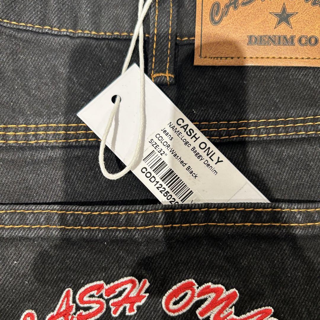 CASH ONLY BAGGY DENIM JEANS WASHED BLACK - メルカリ