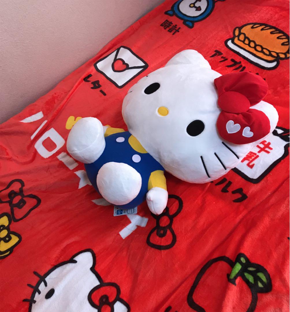 サンリオ キティちゃん 毛布 ハーフケット 約100×140cm レトロ