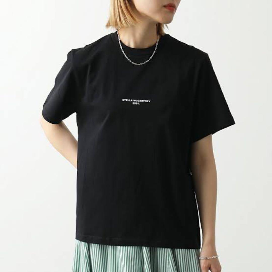 LA1720 ステラマッカートニー 半袖プリントTシャツ 黒ブラック 34