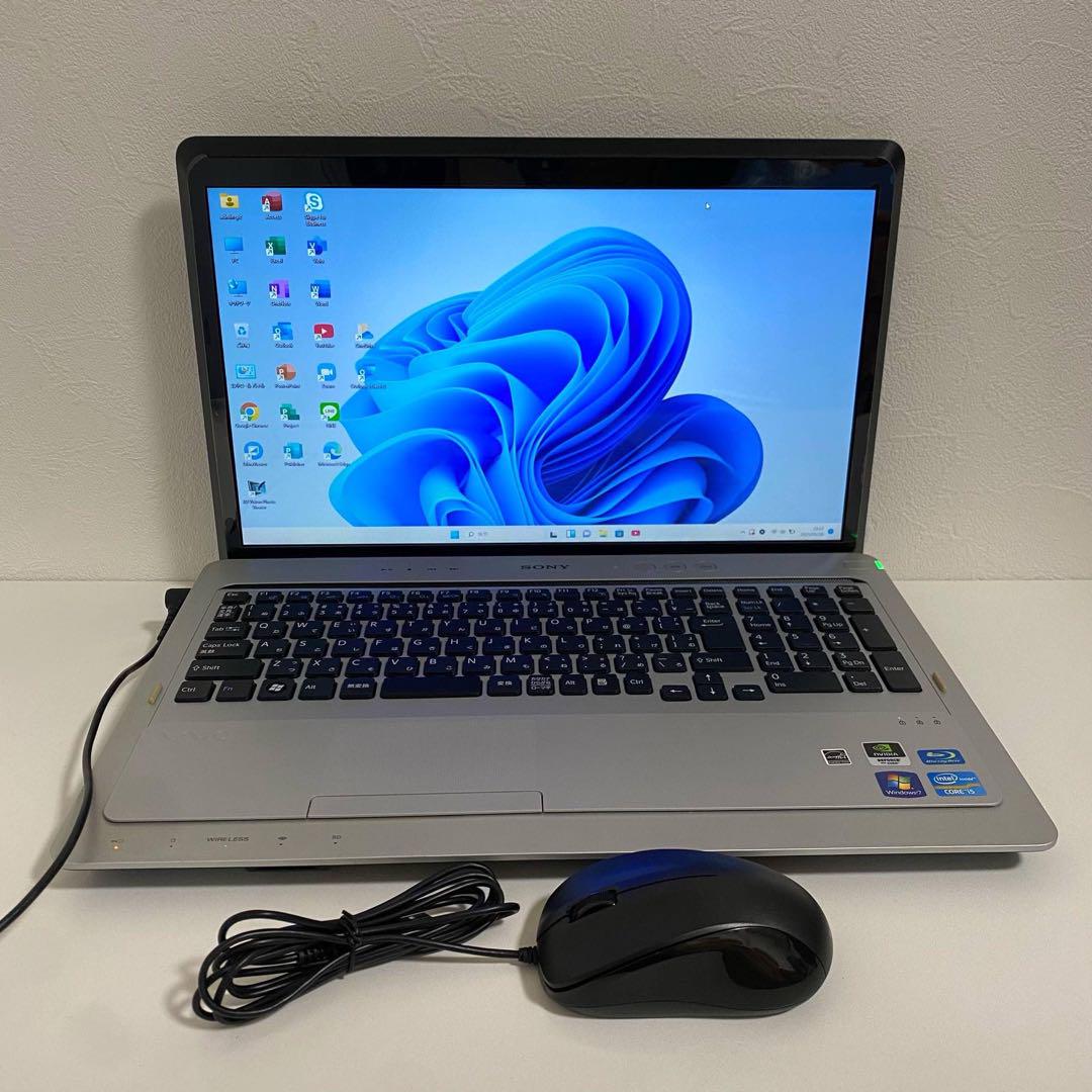 Y643 SonyVaioノートパソコンi5高速SSD大画面Windows11