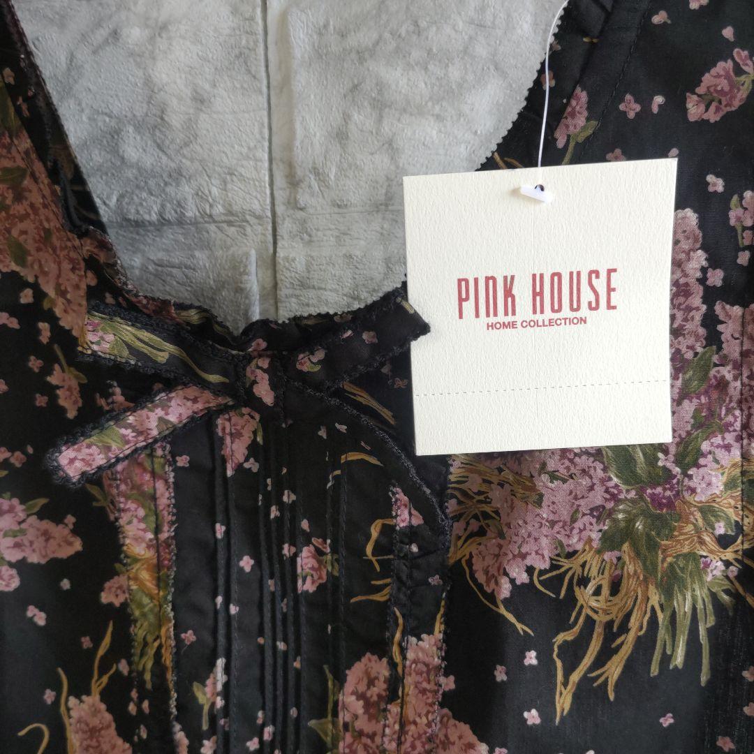 新品タグ付き✨PINK HOUSE　ピンクハウス　エプロン　フラワー　花柄　黒