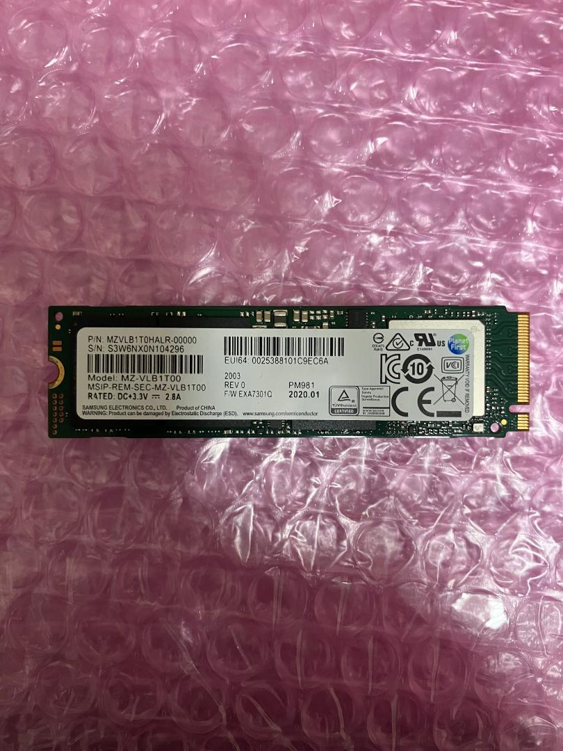 SSD 1TB NVMe SAMSUNG 内蔵型 動作保証 0216 SSD 1TB NVMe SAMSUNG 内蔵型 約2500時間 動作保証 - メルカリ