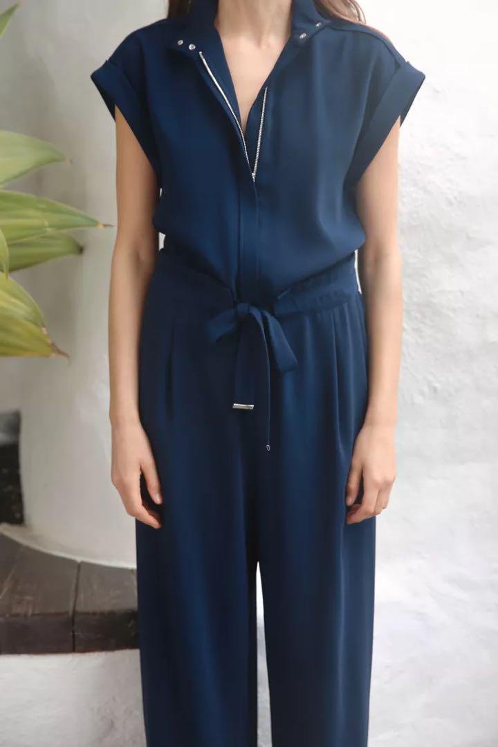 ZARA ベルト付きクレープジャンプスーツ - メルカリ