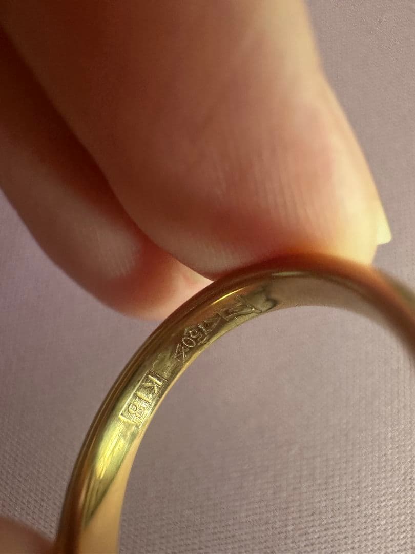 【18金】 K18 イエローゴールド シンプルリング 約4g 指輪