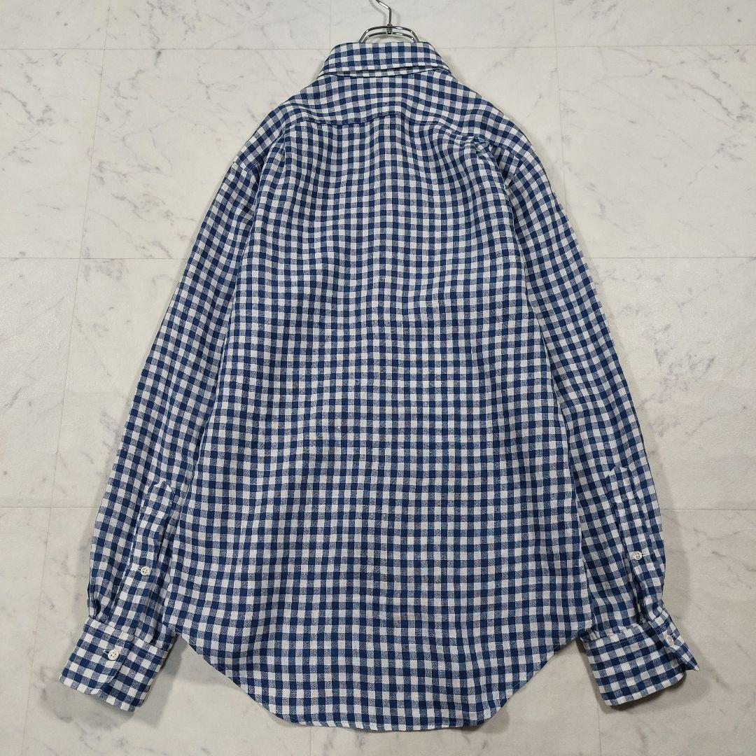 【美品】RALPH LAUREN ラルフローレン チェック リネン ☆美品☆ラルフローレン＊リネンシャツ＊チェック柄＊麻＊M