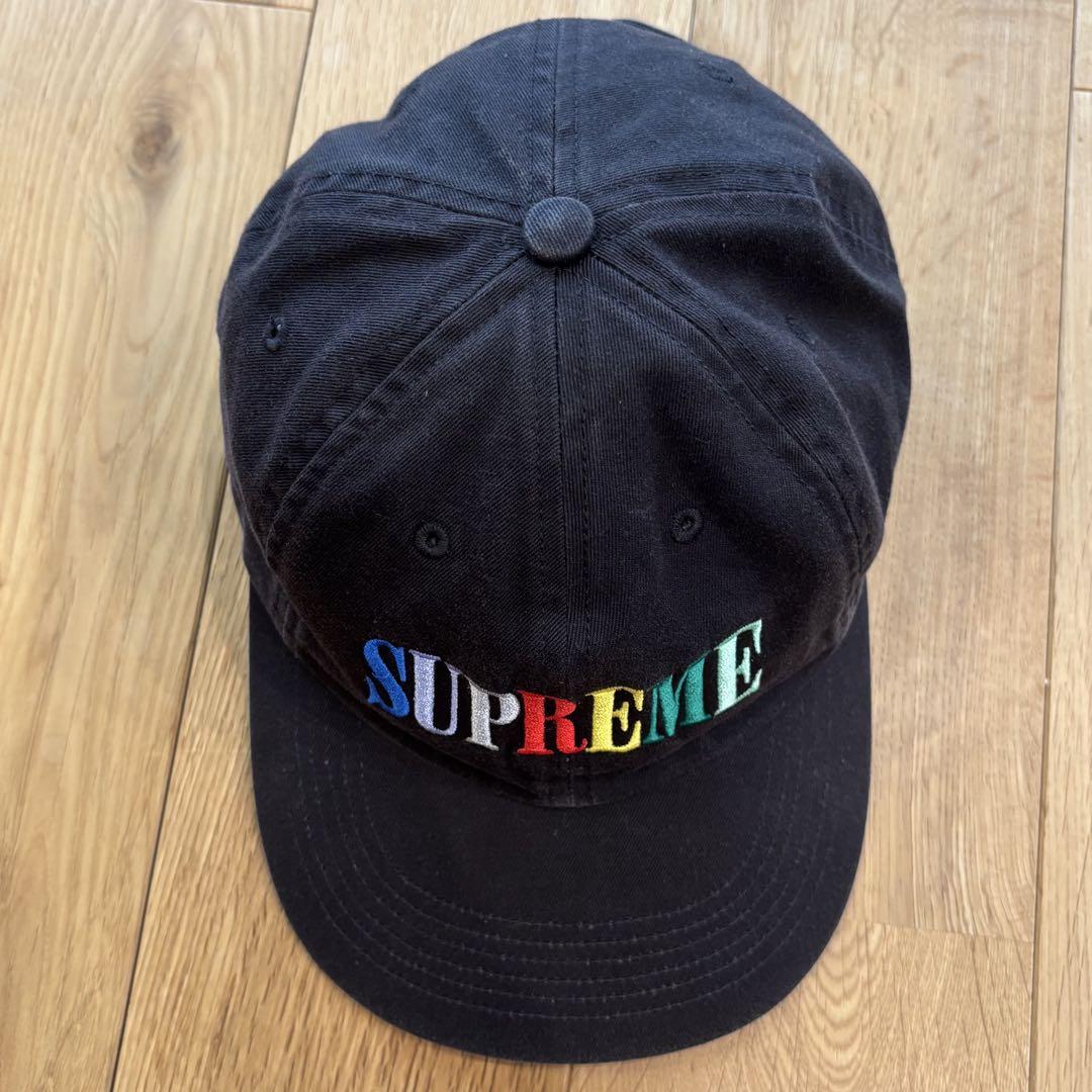 Supreme Multi Color Logo 6-Panel Cap 黒
