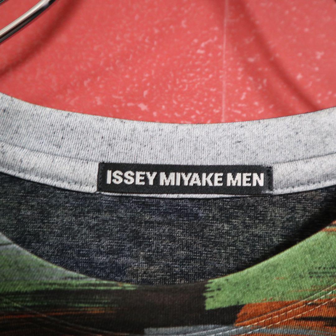 極美品】ISSEY MIYAKE プリーツ 総柄 デザイン グレー Tシャツ