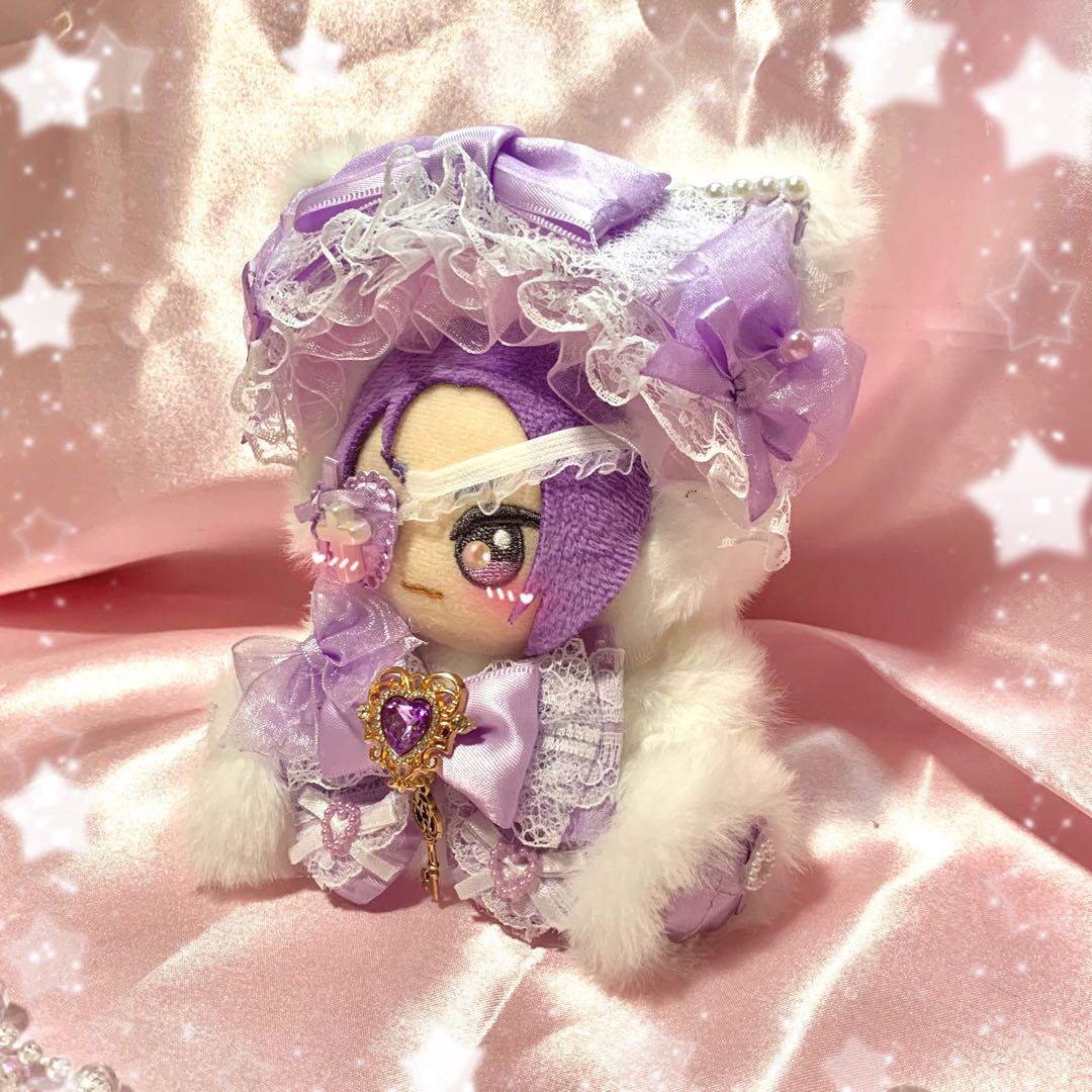 ❤︎おすわりぬい服　ぬい服　ちびぐるみ　11cm 紫　ねこちゃん❤︎｛O4｝ ちびぐるみ 10cmぬい 11cm 12cm おすわり ぬい服 着ぐるみ 猫 紫