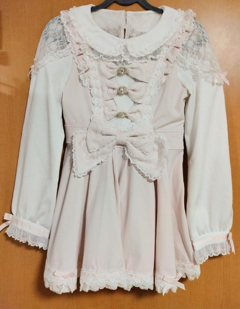 LIZLISA トリプルリボンフリルセットアップ ピンク