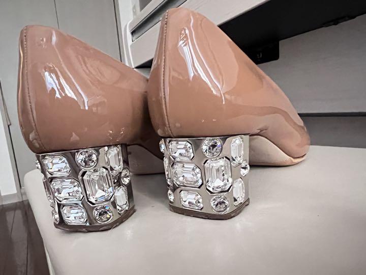 Miu Miu ミュウミュウ Y2K バブルソール パンプス ベージュ 36 Miu Miu ミュウ ミュウ パンプス ビジュー チャンキーヒール 黒
