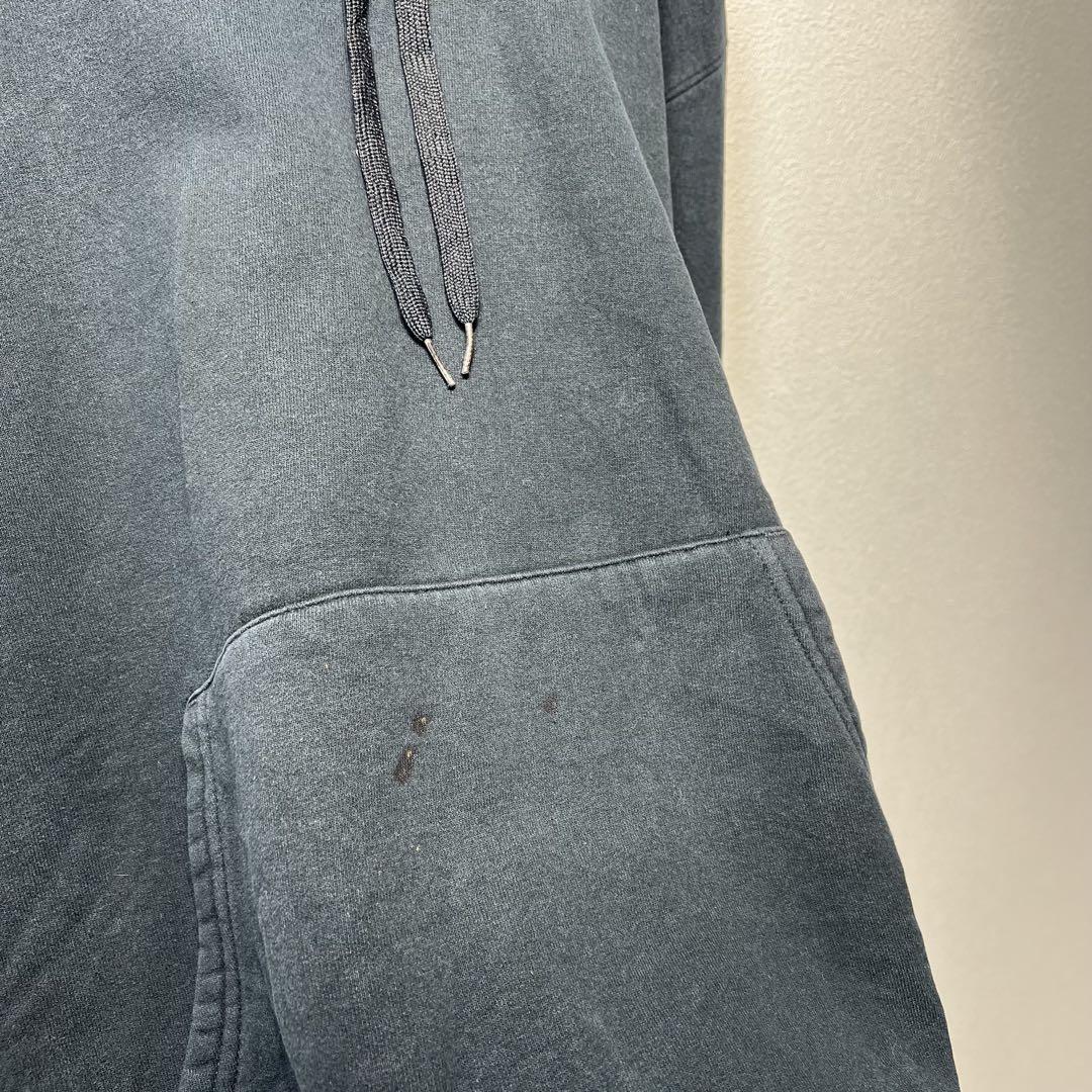 【US規格】希少 Champion 刺繍ロゴ 裏起毛 パーカー ブラック 黒 M