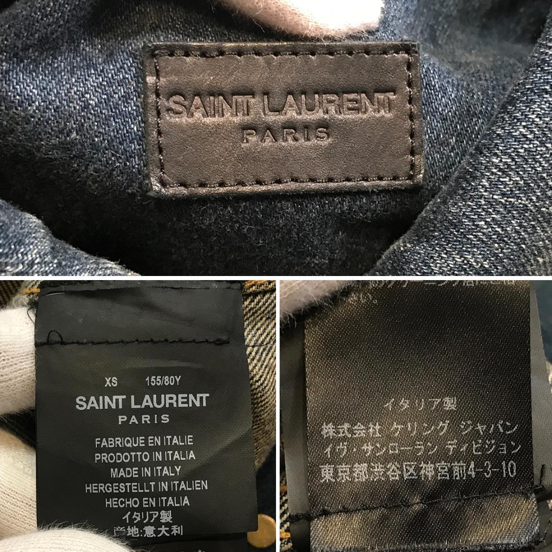 超美品 サンローラン デニムジャケット Gジャン XS レディース インディゴ