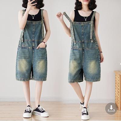 大きいサイズ レディース サロペット　パンツ　ハーフ　デニム　新品