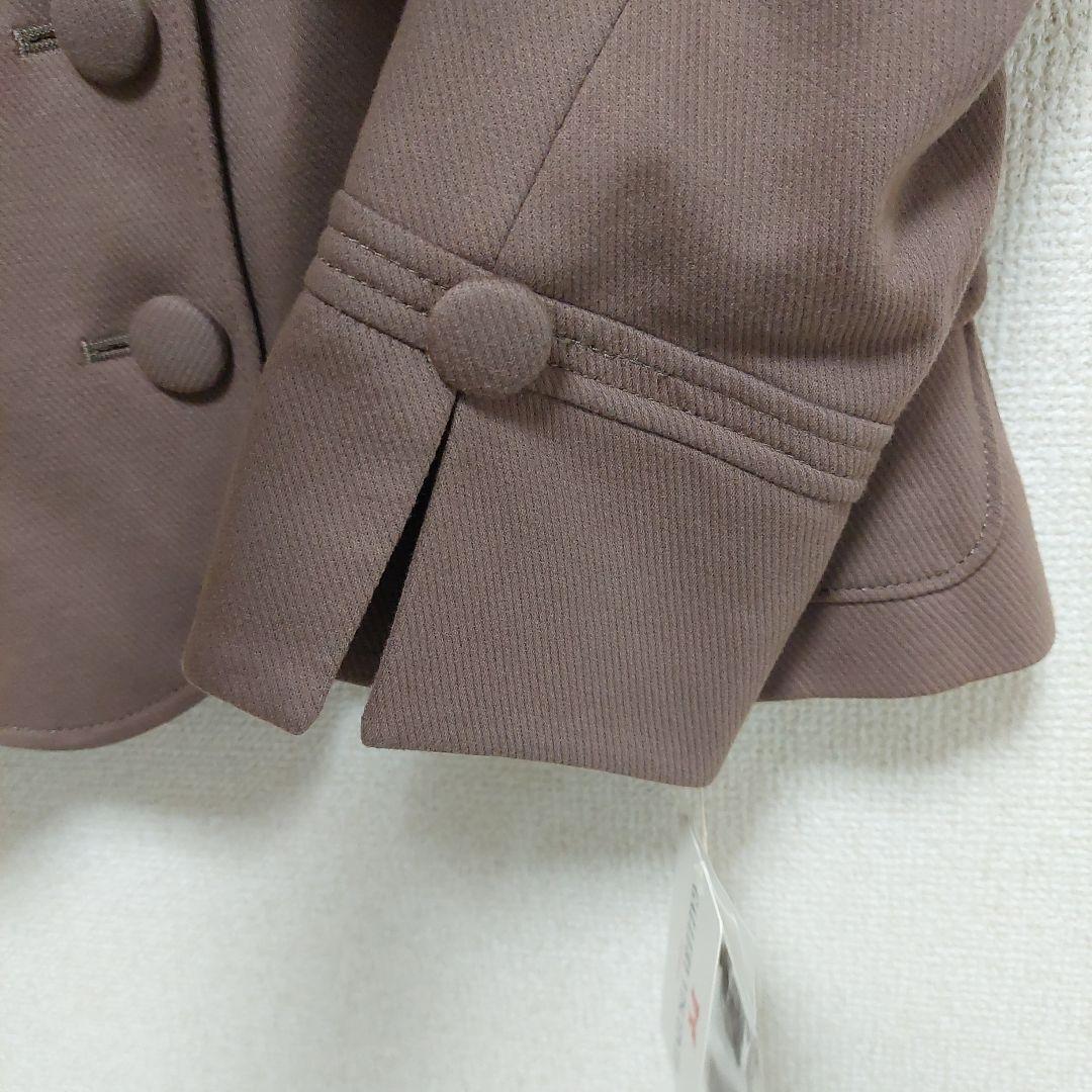新品タグ付き ギャラリービスコンティ ノーカラージャケット ブラウン