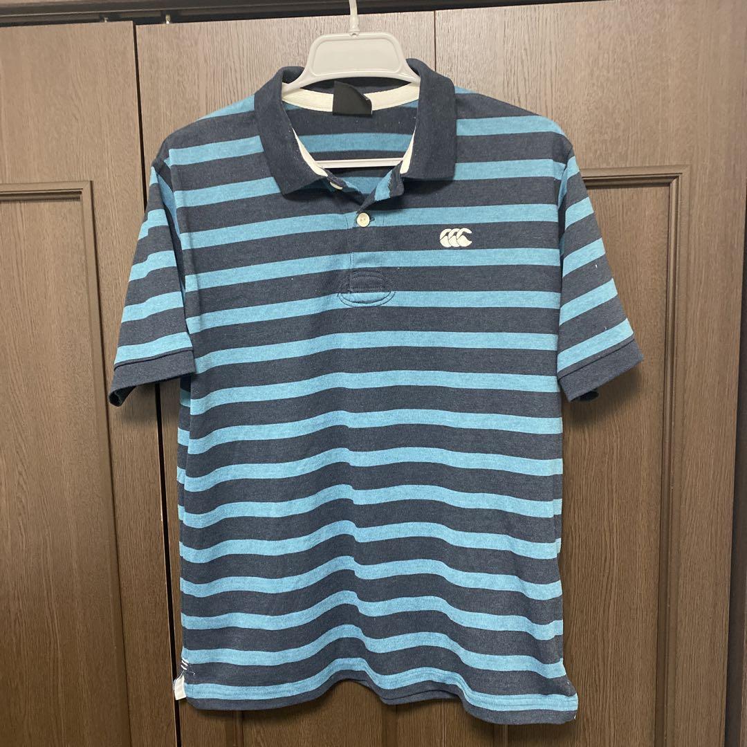Canterbury ストライプポロシャツ Lサイズ canterbury ストライプ ポロシャツ L グリーンブラック ラガー