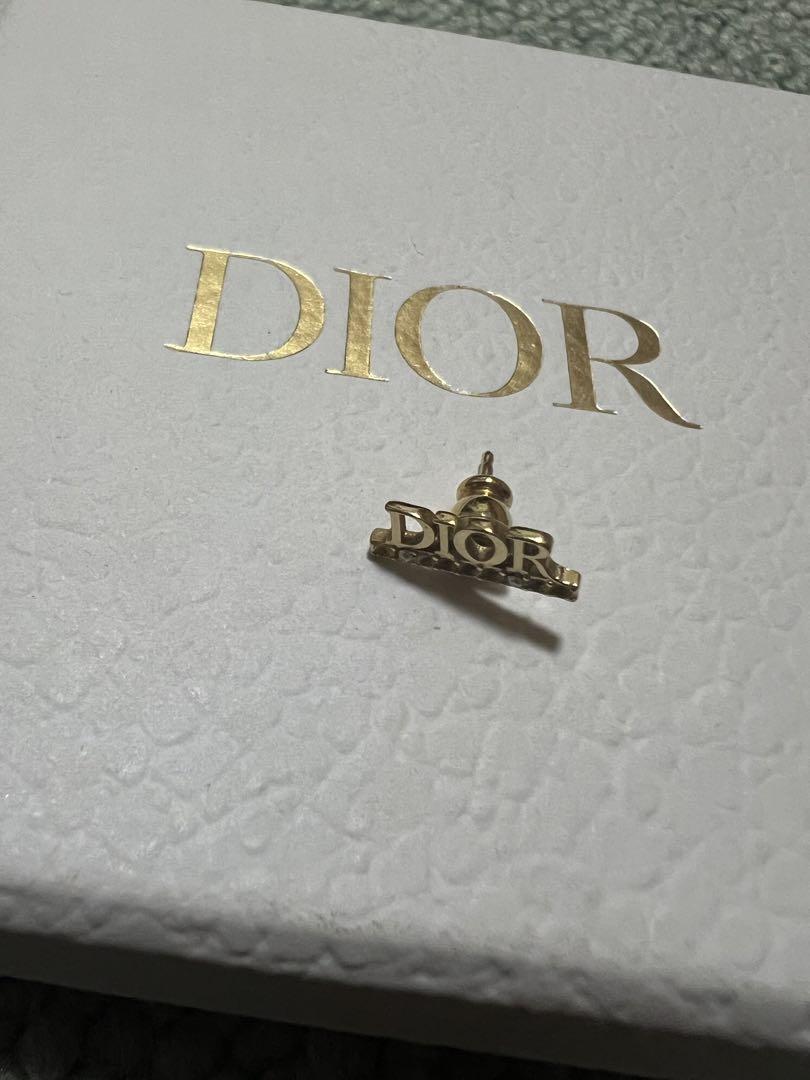 公式正規販売店 DIOR スターリング ゴールド ゴールド ロゴピアス(片耳