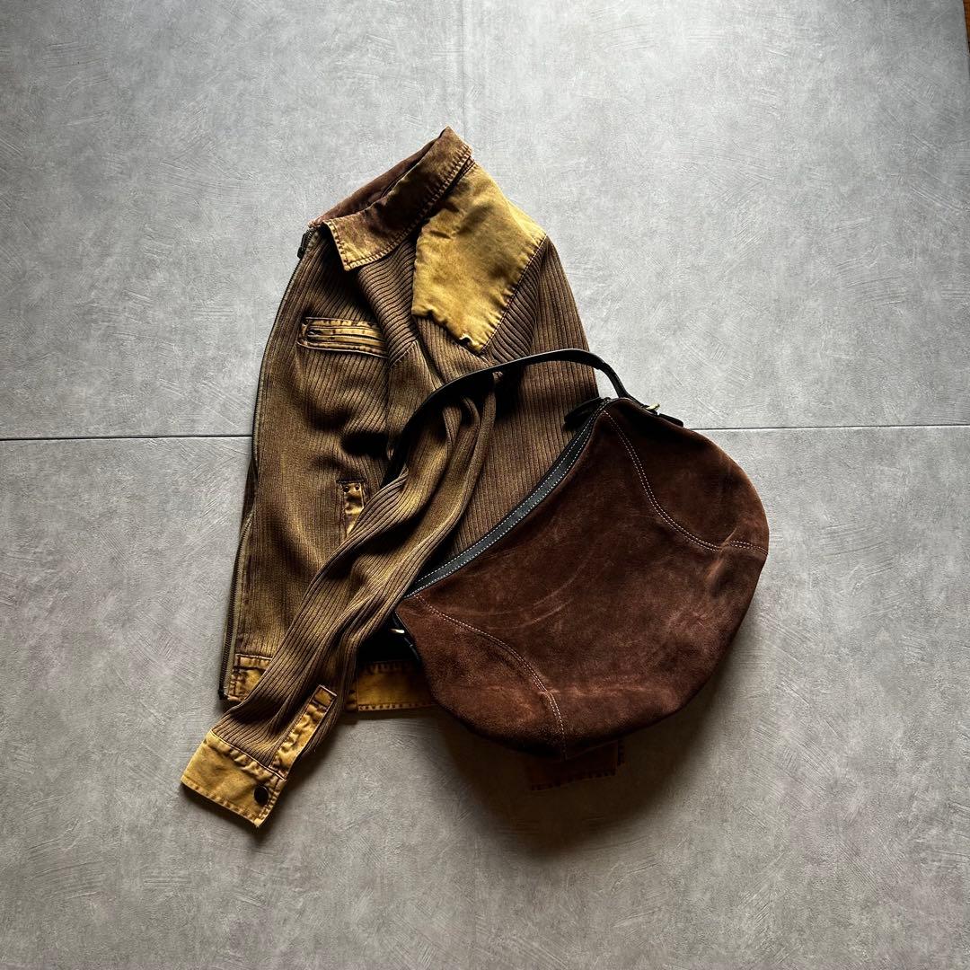 archive grunge leather suede bag blown