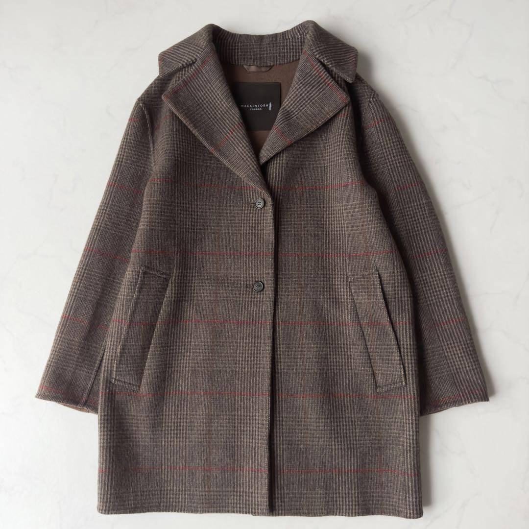極美品✨定価14万　マッキントッシュロンドン　ダブルフェイスチェックウールコート