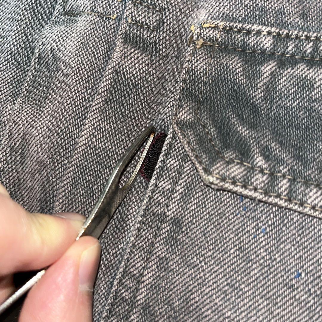 Levi's 507xx 後染め グレー 紙パッチ ハギ付き カットオフ