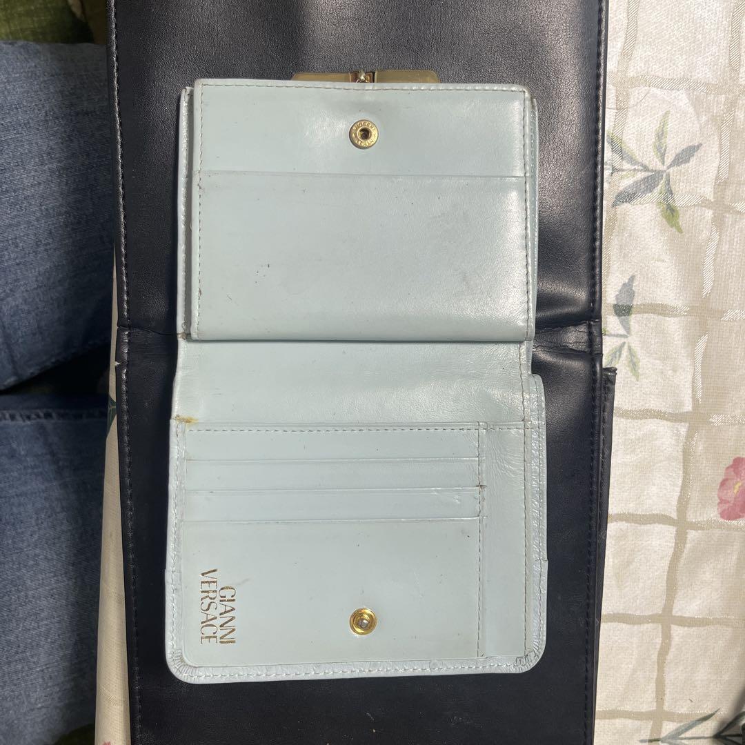 箱付 GIANNI VERSACE ヴェルサーチ がま口 ガマ口 二つ折り財布