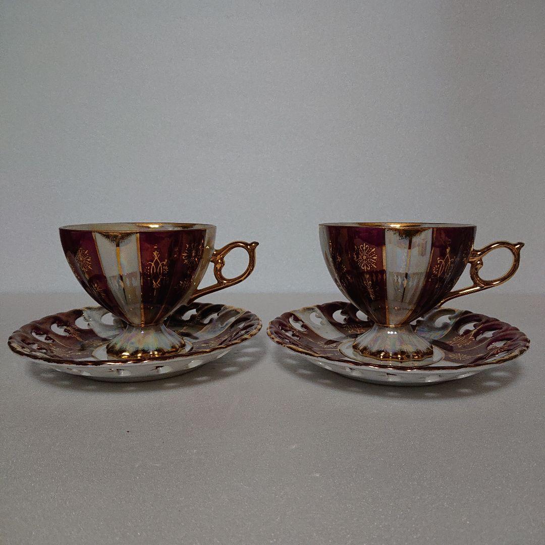 大橋陶器 Golden Fantasy カップ＆ソーサー２客セット（箱無し）