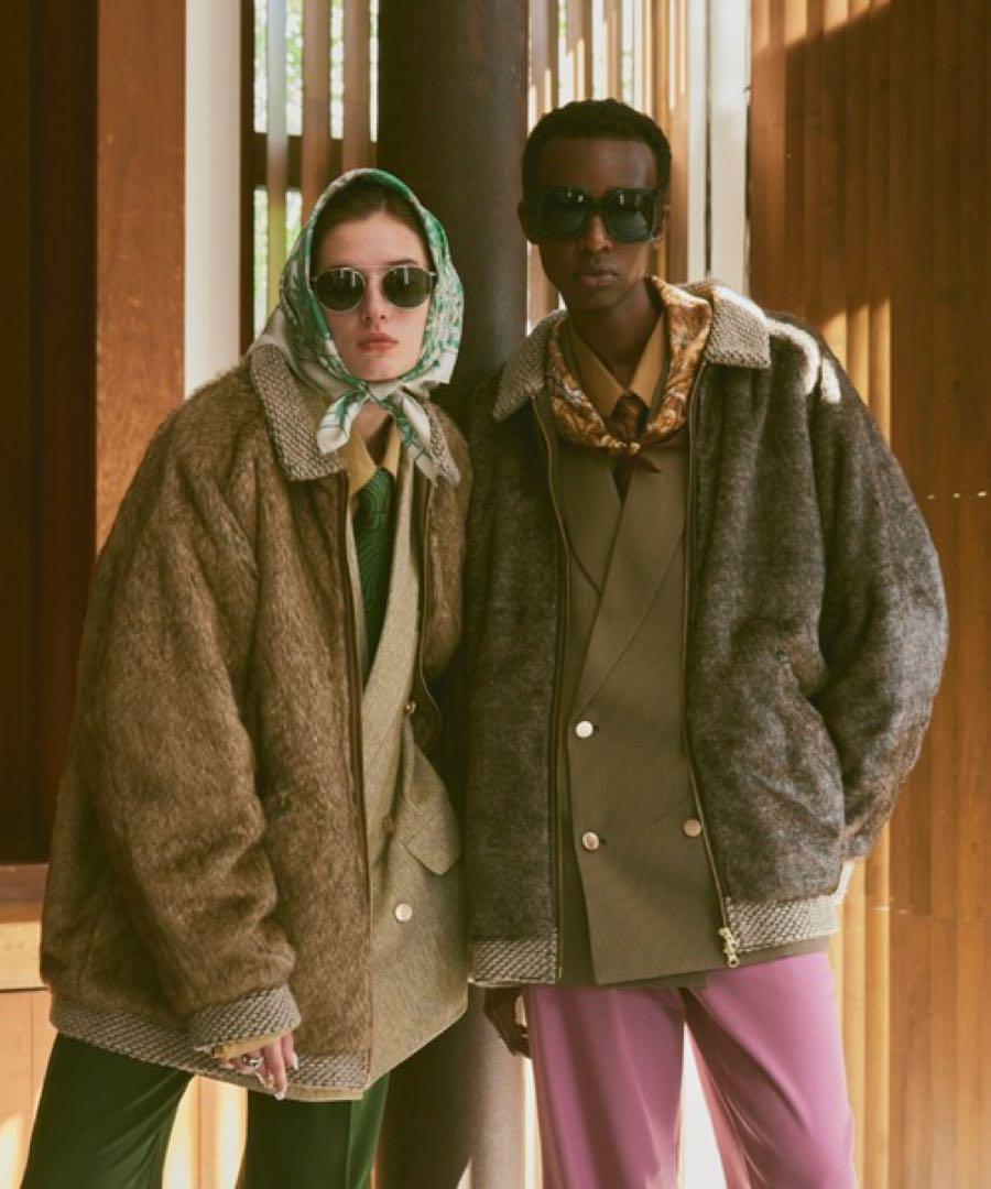 Soerte Knit docking fur jacket ドッキングファー