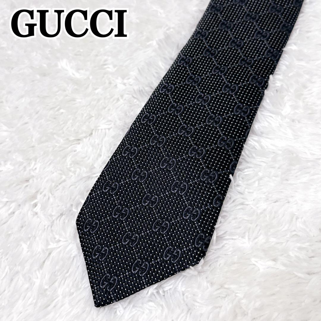 【新品未使用】GUCCI ネクタイ インターロッキング GG 総柄 現行 新品タグ付き グッチ ネクタイ ハイブランド GG柄 インター