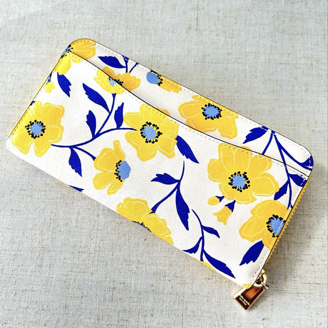 kate spade♠︎モーガンサンシャインフローラルプリントジップラウンド長財布
