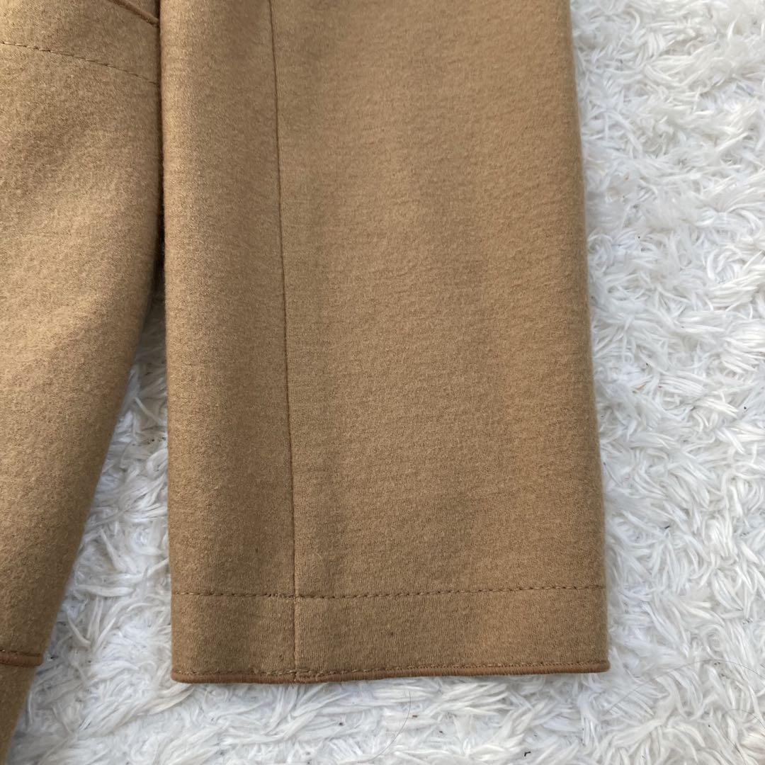 美品♡ ベイジ ノーカラーコート ロング丈 キャメル ベルト付き サイズ4