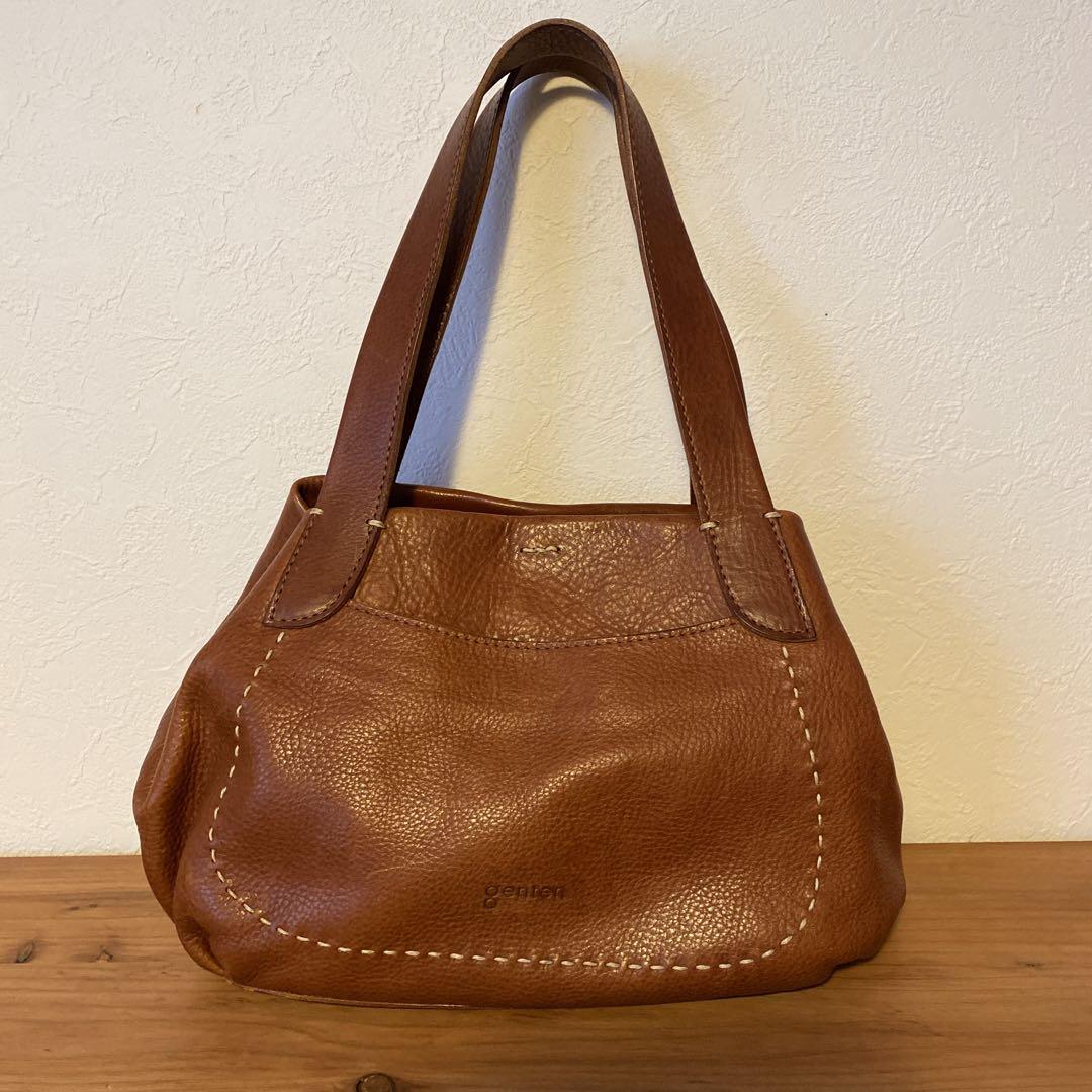 genten ブラウン レザー バッグ②