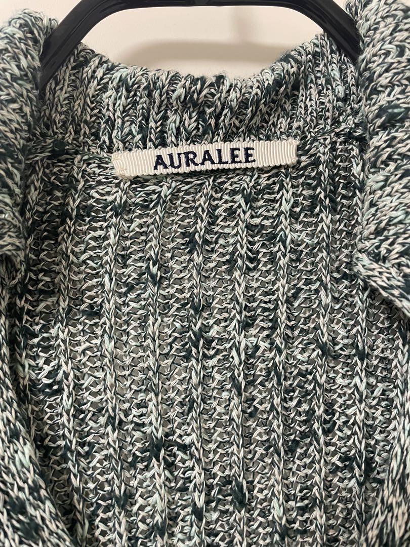 トップス AURALEE COTTON SLUB MIX TOP YARN RIBKNIT