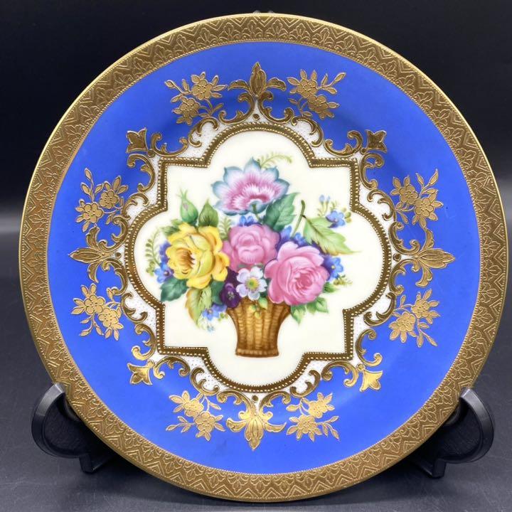 オールドノリタケ　ゴールド　金彩　フラワーバスケット　プレート