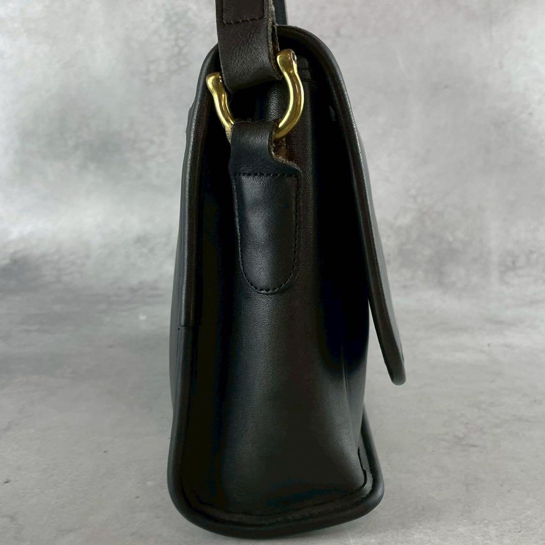 ✨美品✨オールド　コーチ　ショルダーバッグ　USA製　レザー　ブラック