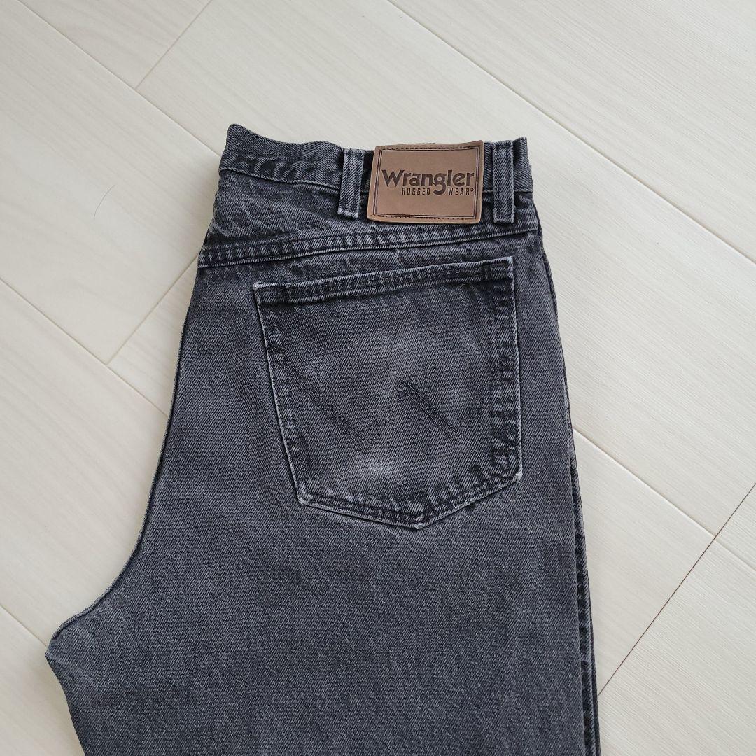Wrangler ブラックジーンズ/後染デニム/黒/古着/実寸W32L30 - メルカリ
