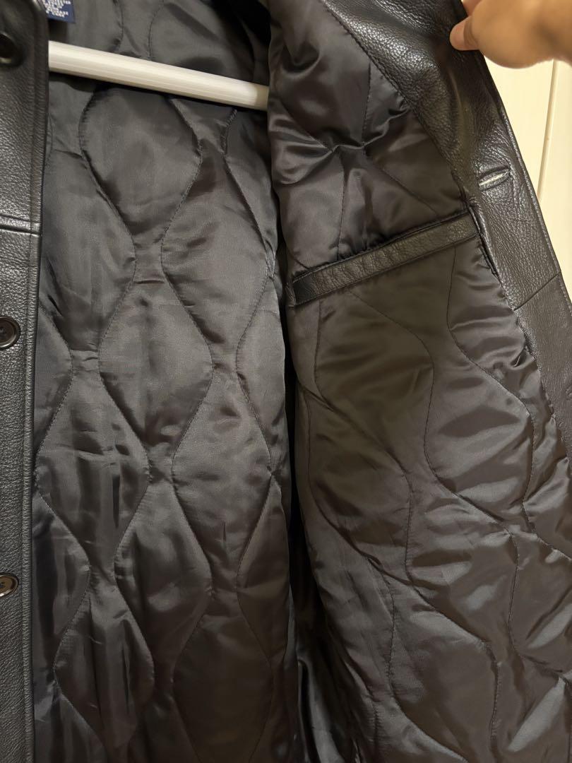 【美品】old gap レザー　カーコート　ブラック　牛革　90s