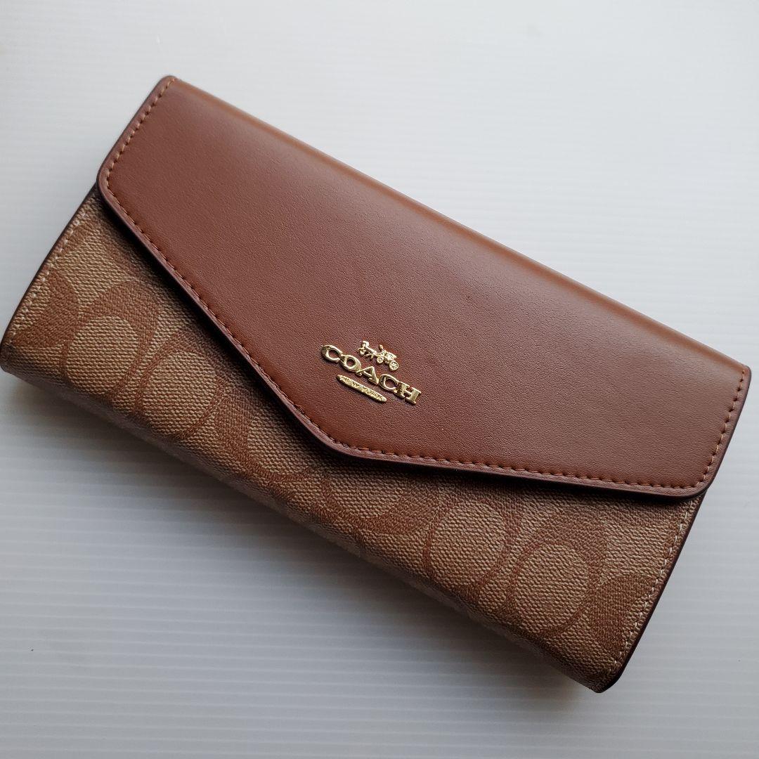 COACH ブラウン 三つ折り財布