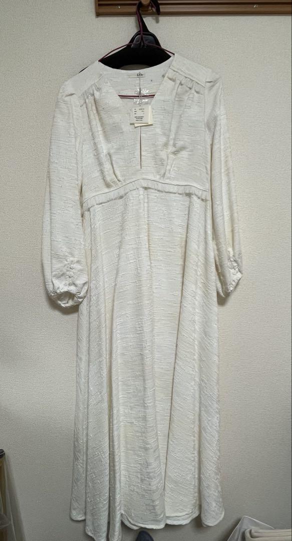 ワンピース l'or Fringe Slub tweed Dress
